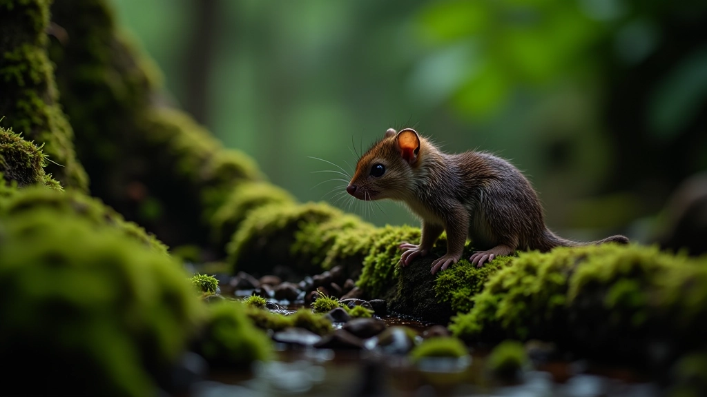 Mamíferos pequeños del bosque como jutías en su hábitat natural entre las raíces de árboles
